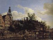 Jan van der Heyden Old church landscape oil